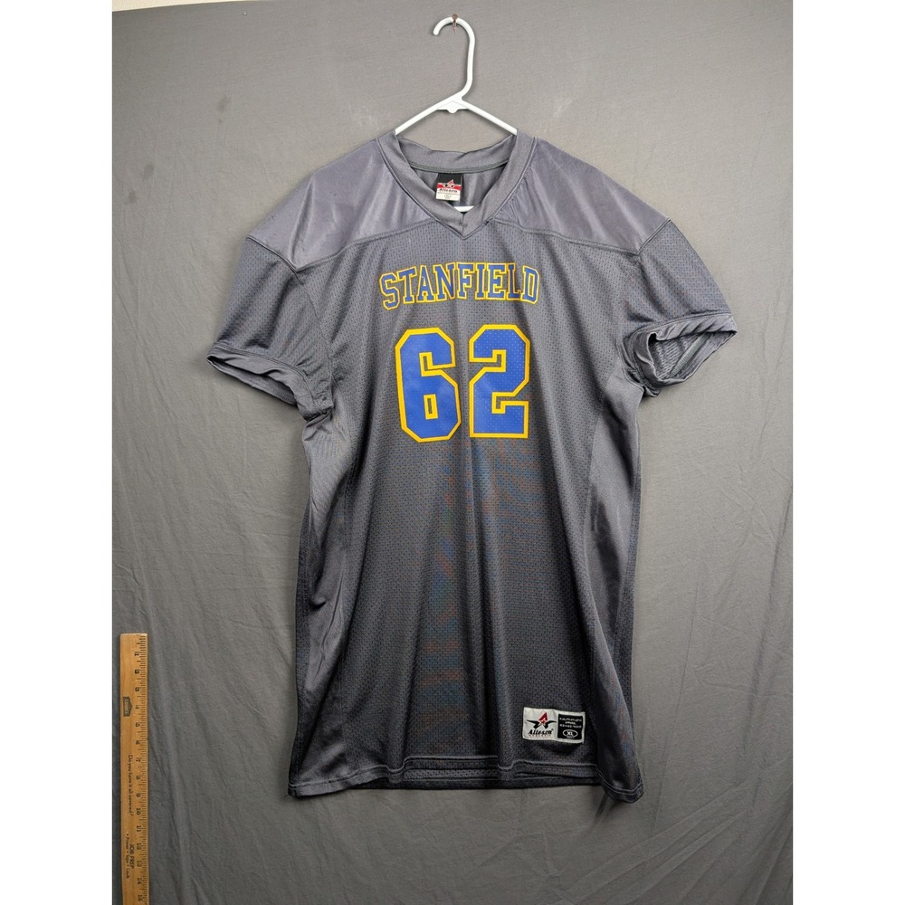 Alleson Athletic Stanfield 62 Football Jersey Mens XL Gray Mesh V-Neck Practice